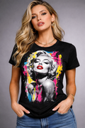Pop Art Icon T-Shirt - Vibrant Splash Paint Graphic Tee