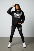 Royalty Black Hoodie - Premium Streetwear with Winged Crown Logo